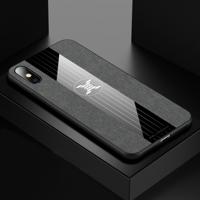 Voor iPhone XS Max XINLI stiksels doek Textue schokbestendig TPU beschermhoes (grijs)