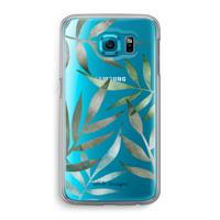 Tropical watercolor leaves: Samsung Galaxy S6 Transparant Hoesje