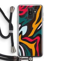 Colored Zebra: Samsung Galaxy J8 (2018) Transparant Hoesje met koord