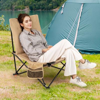 Opvouwbare Campingstoel met Verstelbare Rugleuning en een Draagvermogen van 225 kg Klapstoel Kaki