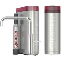 Quooker Fusion Square Keukenkraan Set - Kokend Warm- en Koud Water - Chroom - Inclusief PRO3 Reservoir & CUBE - Direct Gekoeld Bruisend Water