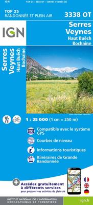 Wandelkaart - Topografische kaart 3338OT Serres - Veynes | IGN - Institut Géographique National