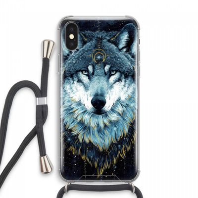 Darkness Wolf: iPhone XS Max Transparant Hoesje met koord