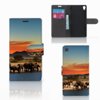 Sony Xperia Z3 Telefoonhoesje met Pasjes Olifanten - thumbnail