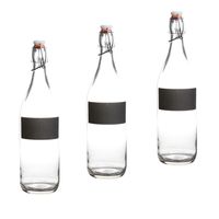 4x stuks waterfles/Weckfles met krijtvak van 970 ml