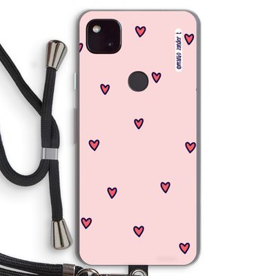 Hartjes: Pixel 4a 5G Transparant Hoesje met koord