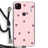 Hartjes: Pixel 4a 5G Transparant Hoesje met koord