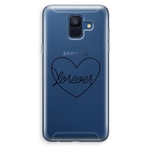 Forever heart black: Samsung Galaxy A6 (2018) Transparant Hoesje