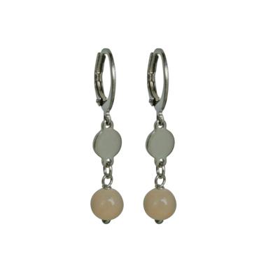 Flow Jewels Oorringen Naomy Lichtroze Steentje Zilver