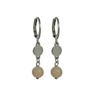 Flow Jewels Oorringen Naomy Lichtroze Steentje Zilver