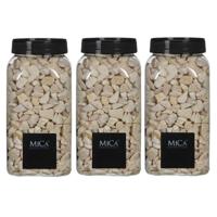 3x mica decorations decoratie/hobby steentjes - creme wit - 650 ml - 5-8 mm 3x mica decorations decoratie/hobby steentjes - creme wit - 650 ml - 5-8 mm