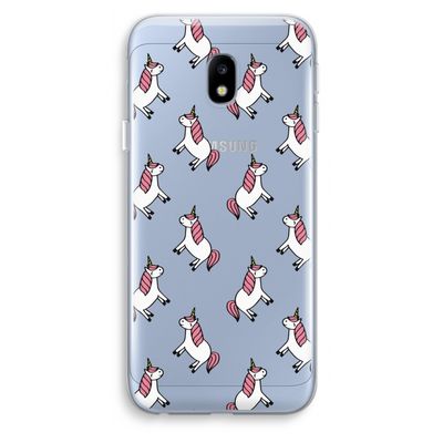 Eenhoorns overal: Samsung Galaxy J3 (2017) Transparant Hoesje