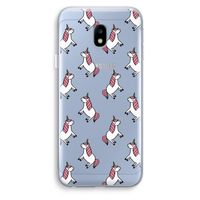 Eenhoorns overal: Samsung Galaxy J3 (2017) Transparant Hoesje