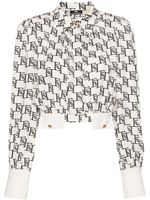 Elisabetta Franchi blouse à logo imprimé - Blanc