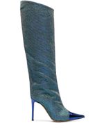 Alexandre Vauthier bottes pointues à effet irisé 100 mm - Bleu - thumbnail