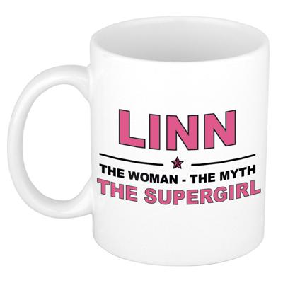 Linn cadeau mok - Woman Myth Supergirl - naam koffiemok - 300 ml - collega - moederdag