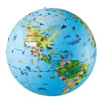 Opblaasbare strandbal wereldbol met dieren - Dia 50 cm - pvc