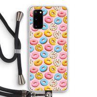 Pink donuts: Samsung Galaxy S20 Transparant Hoesje met koord