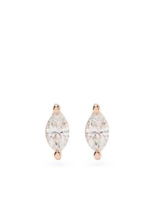 Ef Collection puces d'oreilles en or rose 14ct pavées de diamants