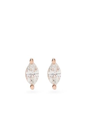 Ef Collection puces d'oreilles en or rose 14ct pavées de diamants