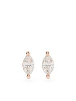 Ef Collection puces d'oreilles en or rose 14ct pavées de diamants