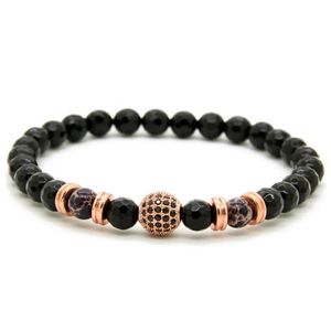 Memphis kralen armband Facet Onyx Rose