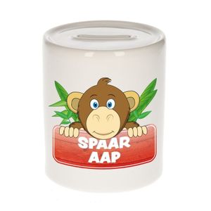 Kinder spaarpot met apen print 9 cm   -