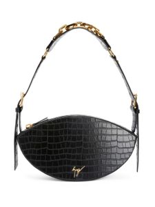 Giuseppe Zanotti sac porté épaule à effet peau de crocodile - Noir