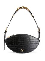 Giuseppe Zanotti sac porté épaule à effet peau de crocodile - Noir