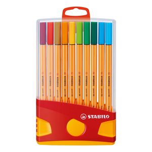 Stabilo point 88 colorparade rood/oranje, 20st.