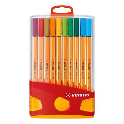 Stabilo point 88 colorparade rood/oranje, 20st.