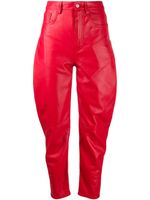 The Attico pantalon fuselé à taille haute - Rouge - thumbnail