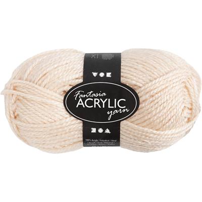 Creativ Company Fantasia acrylgaren, l: 80 m, licht beige, 50 gr/ 1 bol