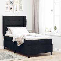 Boxspringbed met matras stof zwart 100x200 cm