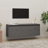 Wandkast 100x30x35 cm massief grenenhout grijs