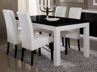 Eettafel ROMEO 190 cm hoogglans wit/hoogglans zwart - thumbnail