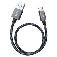 Rampow T04 Nylon Gevlochten USB-C Kabel - 2m - Zwart - thumbnail