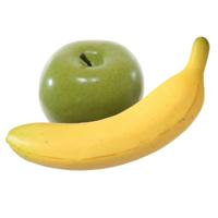 Kunstfruit Banaan en Appel - decoratie - kunststof - real touch - fruit