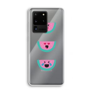 Smiley watermeloen: Samsung Galaxy S20 Ultra Transparant Hoesje