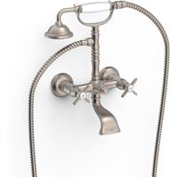 Badkraan Tres Clasic | Opbouw | Mengkraan | 2-weg | hoh 15 cm | 2-knops | Vintage | RVS look