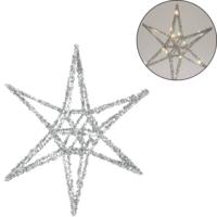 Kerstster LED op batterij zilverkleurig 30 cm | 12 stuks