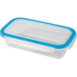 5x Voorraad/vershoudbakjes 0,5 liter transparant/blauw plastic