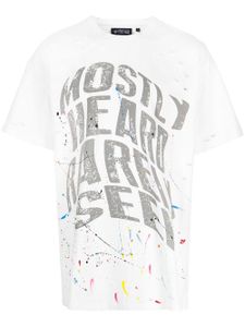 Mostly Heard Rarely Seen t-shirt imprimé à effet taches de peinture - Blanc