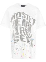 Mostly Heard Rarely Seen t-shirt imprimé à effet taches de peinture - Blanc - thumbnail