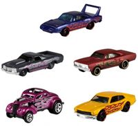 Hot Wheels autoset Flames 7,5 x 2,5 cm staal 5 delig - thumbnail