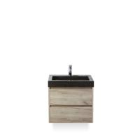 Dante Badmeubelset 60 cm - Craft Oak - Wastafel Hardsteen Wit Lucca