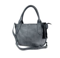 AVA leren damestas schoudertas shopper grijs - thumbnail