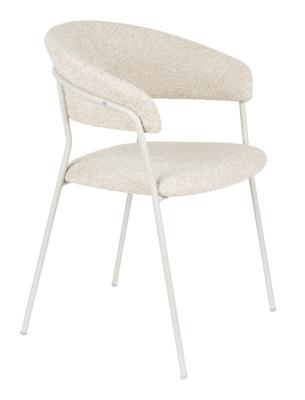 ZILT Eetkamerstoel 'Kashmir' Bouclé, kleur Off White/Beige