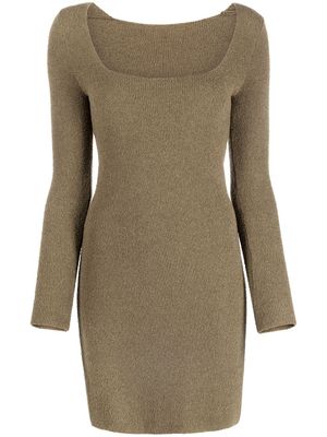 Nanushka robe Leah à encolure carrée - Vert