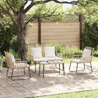 Tuin Eetset met kussen 3 pcs Zwart, Antraciet 113 x 69 x 83 cm